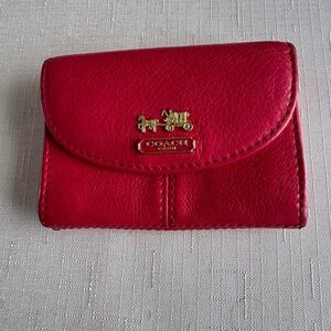 Coach Cherry Leather Card Holder/small wallet